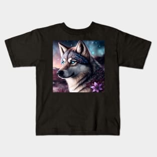 Wolfdog Puppy Portrait Kids T-Shirt